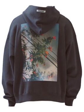 Fear of God Men's Black Hoodie with Floral Back Graphic